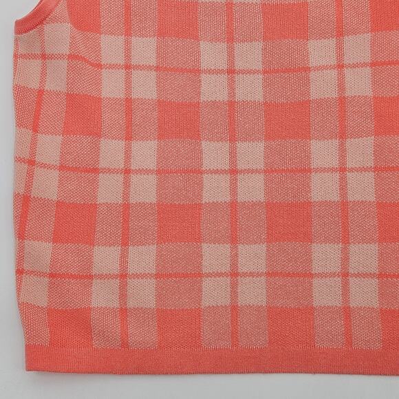 KATE SPADE NEW YORK Plaid Sleeveless‎ Sweater In Lychee XS - Picture 5 of 9